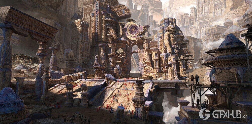 神庙遗迹古代遗迹风格场景 Blender 模型