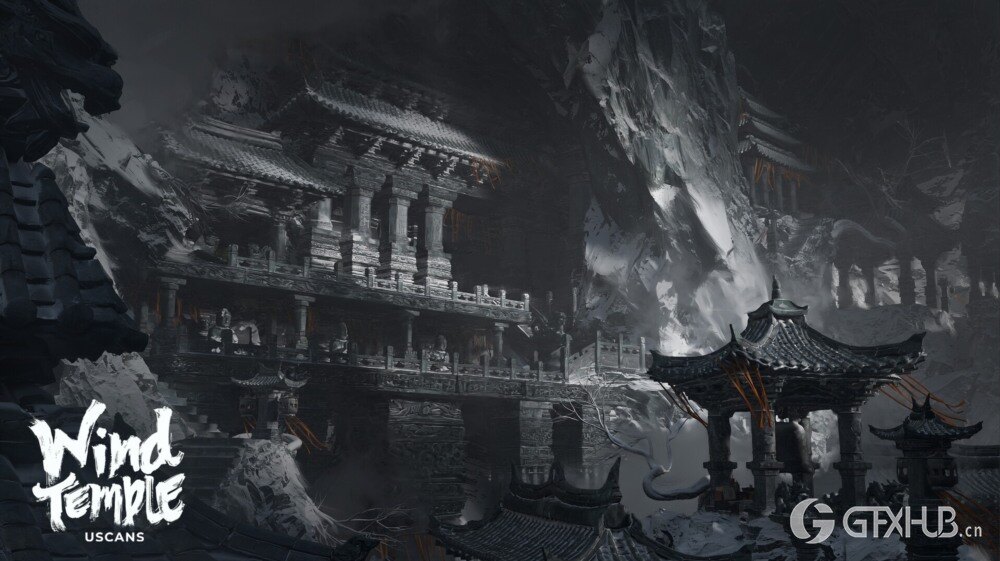 风之庙 Blender 中式风格寺庙3D模型 Wind Temple