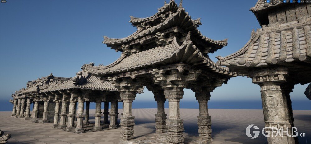风之庙 Blender 中式风格寺庙3D模型 Wind Temple