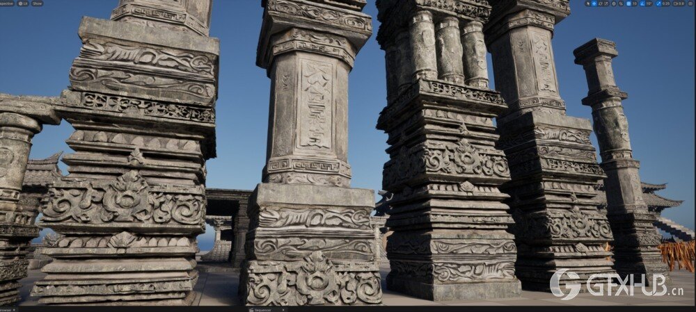 风之庙 Blender 中式风格寺庙3D模型 Wind Temple