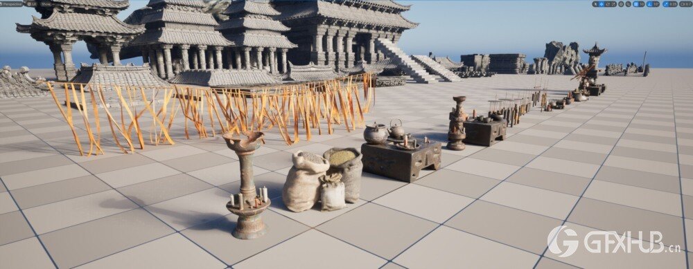 风之庙 Blender 中式风格寺庙3D模型 Wind Temple
