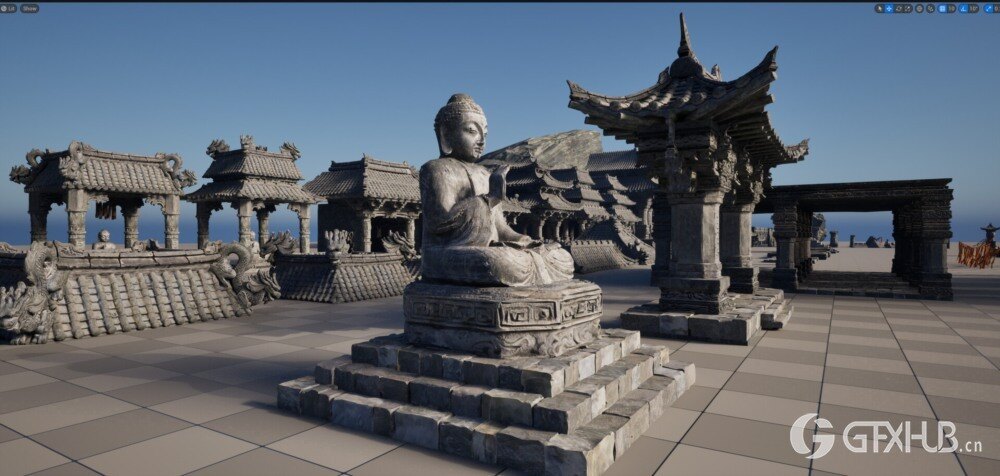 风之庙 Blender 中式风格寺庙3D模型 Wind Temple
