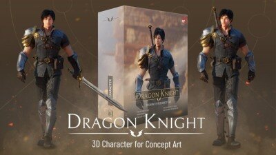 龙骑士人物角色3D模型 Dragon Knight – 3D Character for Concept Art