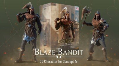 强盗人物角色3D模型 Blaze Bandit – 3D Character for Concept Art