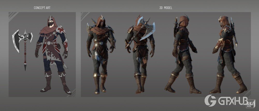 强盗人物角色3D模型 Blaze Bandit – 3D Character for Concept Art