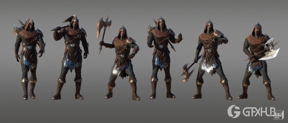 强盗人物角色3D模型 Blaze Bandit – 3D Character for Concept Art