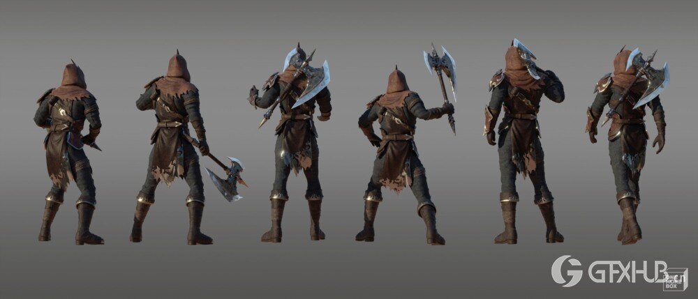 强盗人物角色3D模型 Blaze Bandit – 3D Character for Concept Art