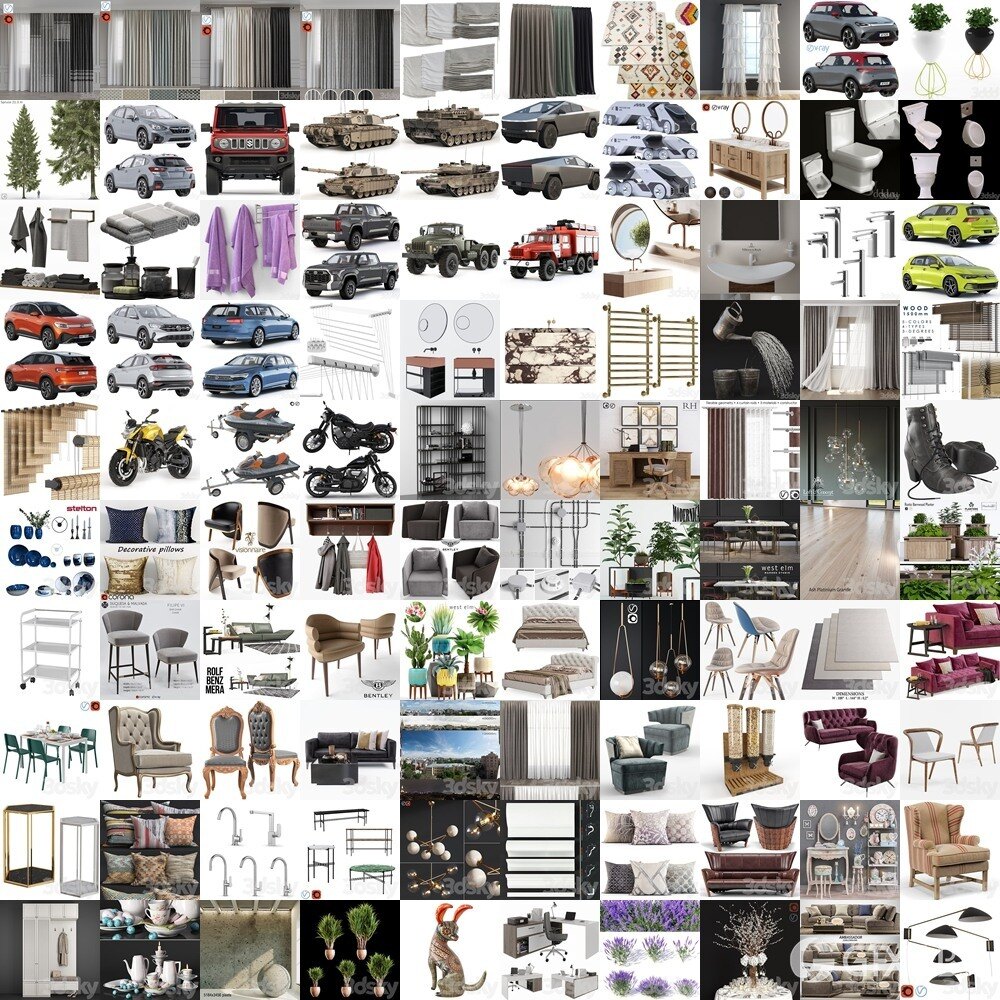 3DSky Pro 3D模型合辑2025年9月第3季 | 500套 | 26.3GB