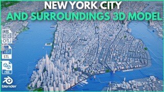 Blender 纽约市及周边地区 3D 模型