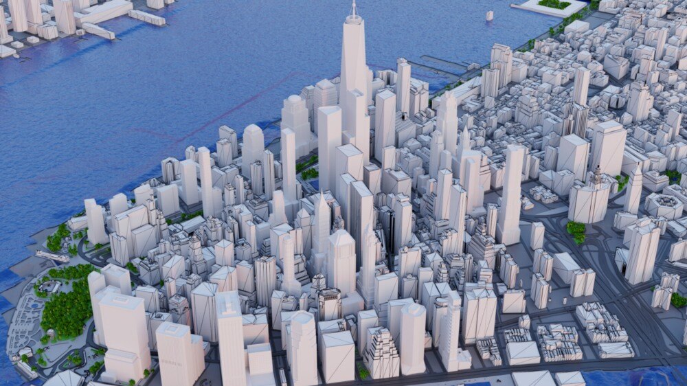 Blender 纽约市及周边地区 3D 模型 - GFXHUB