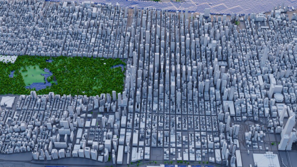 Blender 纽约市及周边地区 3D 模型 - GFXHUB