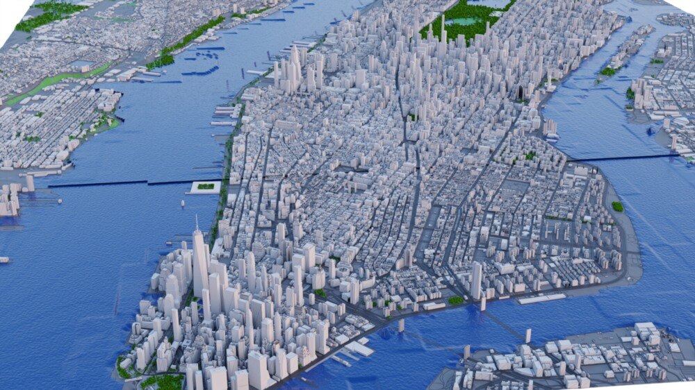 Blender 纽约市及周边地区 3D 模型 - GFXHUB