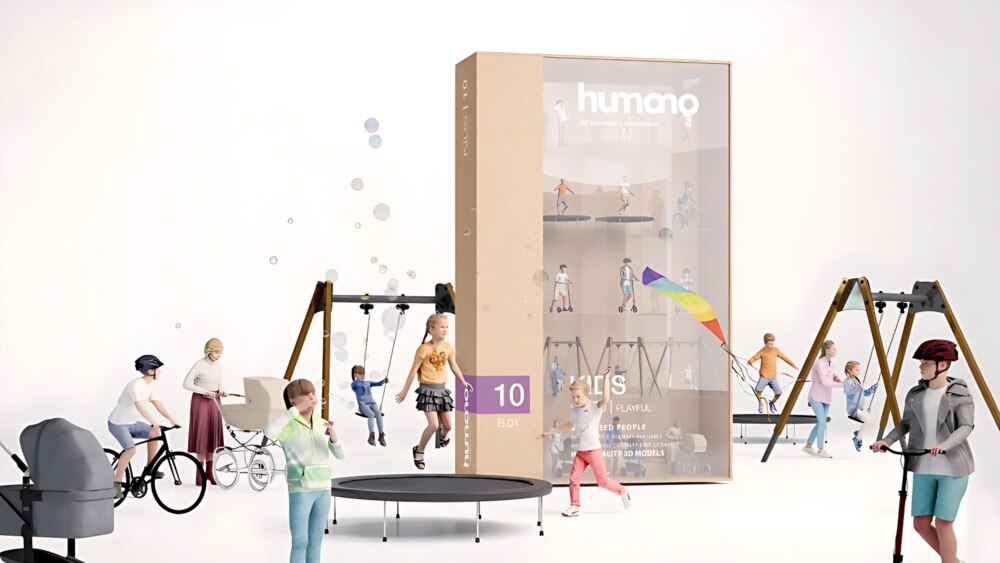 3D 儿童人物 3D 模型 Humano – Vol.10 Kids Blend格式 - GFXHUB