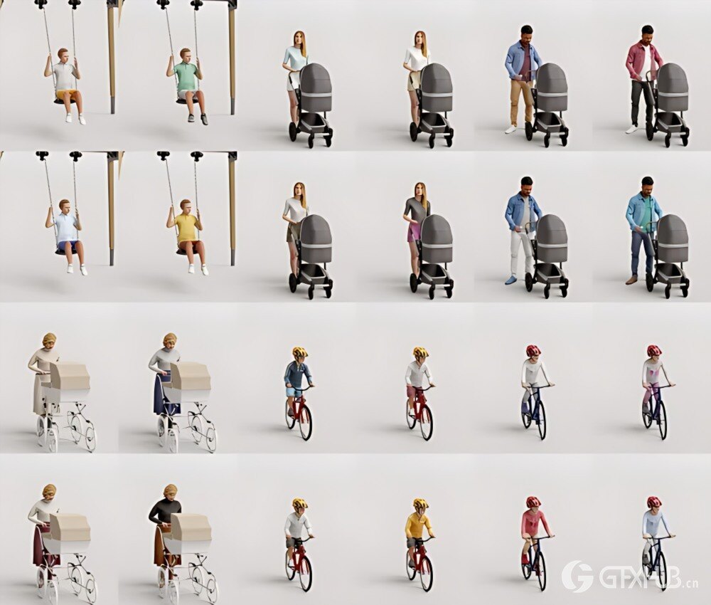 3D 儿童人物 3D 模型 Humano - Vol.10 Kids Blend格式