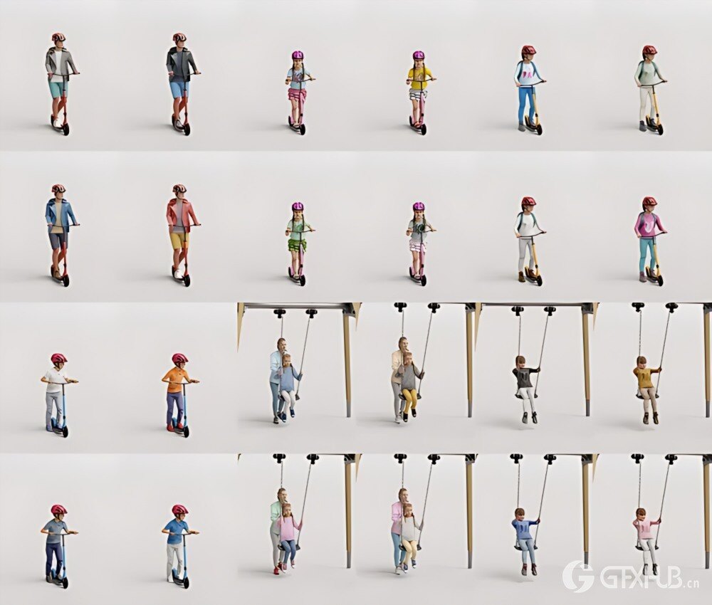 3D 儿童人物 3D 模型 Humano - Vol.10 Kids Blend格式