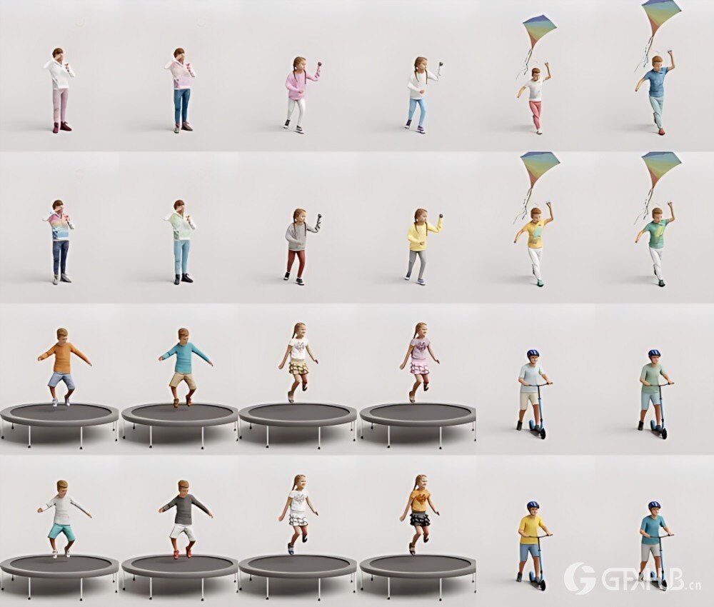 3D 儿童人物 3D 模型 Humano - Vol.10 Kids Blend格式