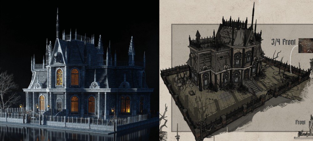 哥特式建筑恐怖鬼城 3D 模型 KitBash3D – Ghost Realm （完整版） - GFXHUB