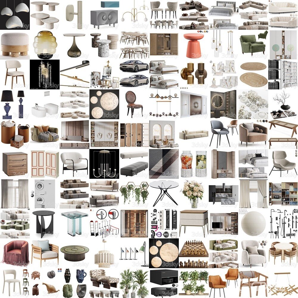 3DSky Pro 3D模型合辑2025年10月第1季 | 400套 | 17.5GB