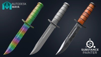 Substance Painter 为游戏对武器进行建模、展开和纹理处理