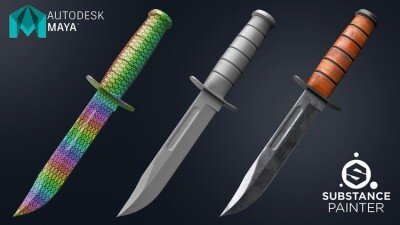 Substance Painter 为游戏对武器进行建模、展开和纹理处理