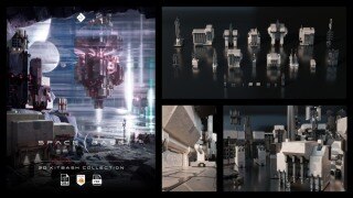 太空基地 – 科幻模块、建筑和环境资产3D模型