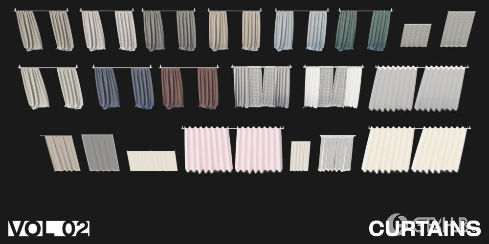 1257个室内家具床桌椅柜子沙发灯具植物Blender模型 Interior Models VOL 02