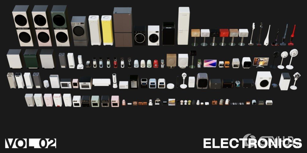 1257个室内家具床桌椅柜子沙发灯具植物Blender模型 Interior Models VOL 02