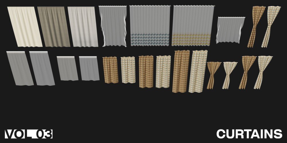 1222个室内家具床桌椅柜子沙发灯具植物Blender模型 Interior Models VOL 03 - GFXHUB