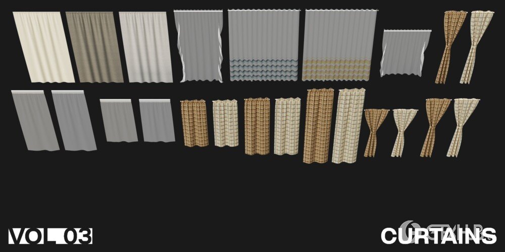 1222个室内家具床桌椅柜子沙发灯具植物Blender模型 Interior Models VOL 03