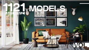 1121个室内家具床桌椅柜子沙发灯具植物Blender模型 Interior Models VOL 04