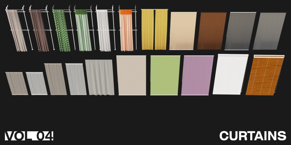 1121个室内家具床桌椅柜子沙发灯具植物Blender模型 Interior Models VOL 04 - GFXHUB