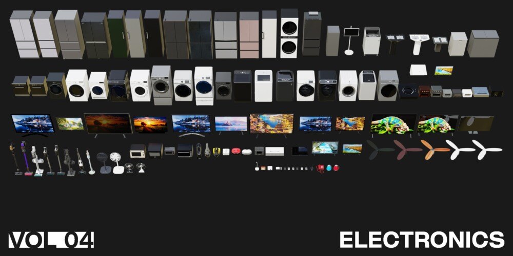 1121个室内家具床桌椅柜子沙发灯具植物Blender模型 Interior Models VOL 04 - GFXHUB