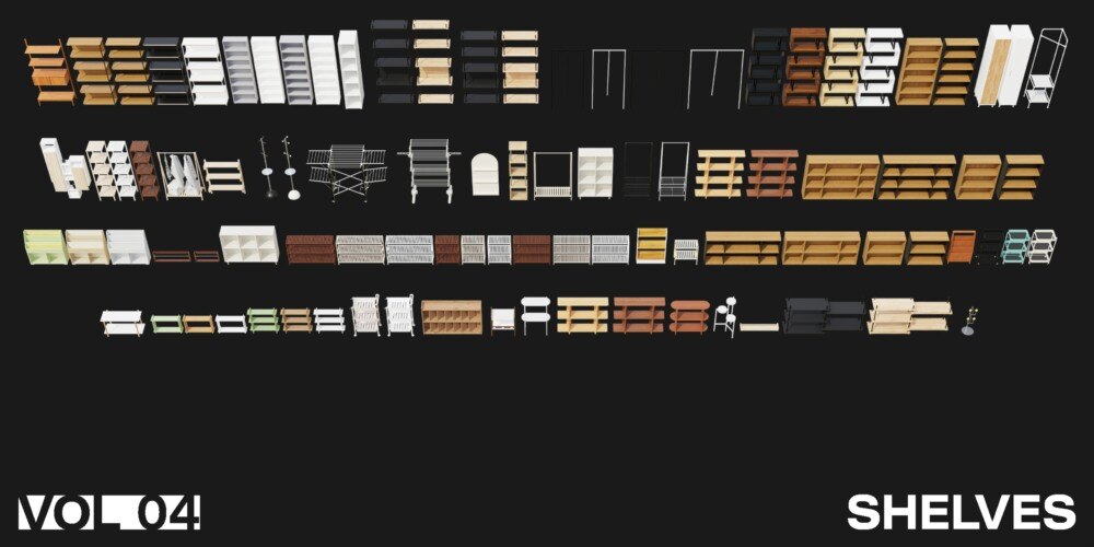1121个室内家具床桌椅柜子沙发灯具植物Blender模型 Interior Models VOL 04 - GFXHUB