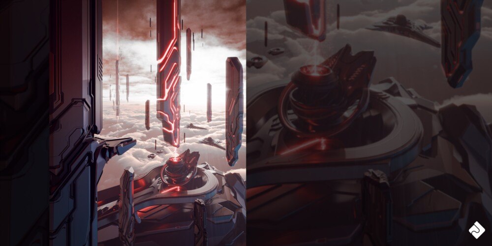 史诗科幻高细节硬表面科幻建筑 3D 模型资产 (格式：blend.obj.fbx) - GFXHUB