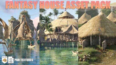 Blender 梦幻小屋模型 ChuckCG Fantasy House Asset Pack