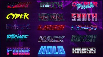 赛博朋克 Photoshop PS动作效果包 Cyberpunk Photoshop Effects Bundle