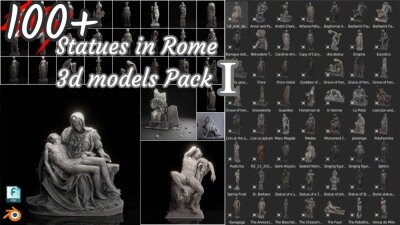 100+ 扫描罗马著名雕像 3D 模型包 100+ Scaned Famous Statues in Rome 3D Models Pack
