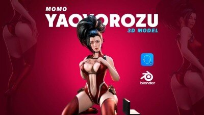 MOMO YAOYOROZU – Blender 低多边形 3D 模型