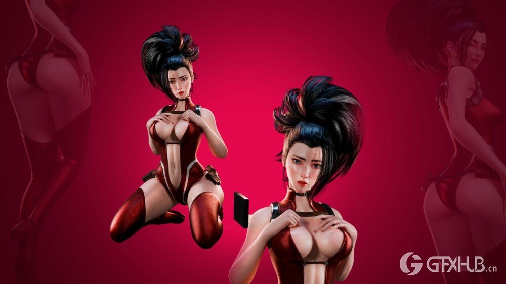 MOMO YAOYOROZU - Blender 低多边形 3D 模型