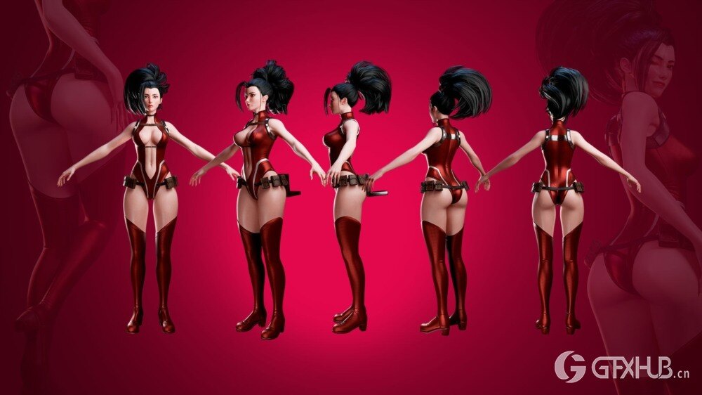 MOMO YAOYOROZU - Blender 低多边形 3D 模型