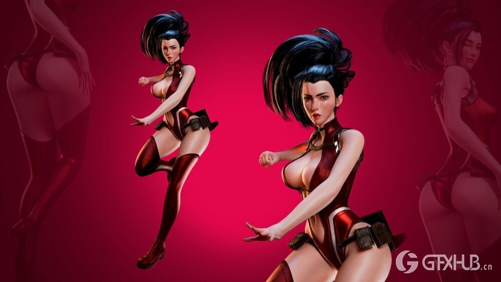 MOMO YAOYOROZU - Blender 低多边形 3D 模型