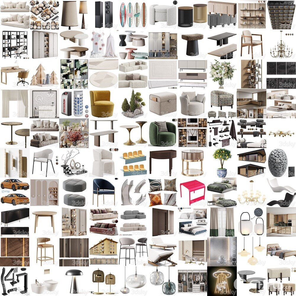 3DSky Pro 3D模型合辑2025年11月第1季 | 400套 | 16.3GB