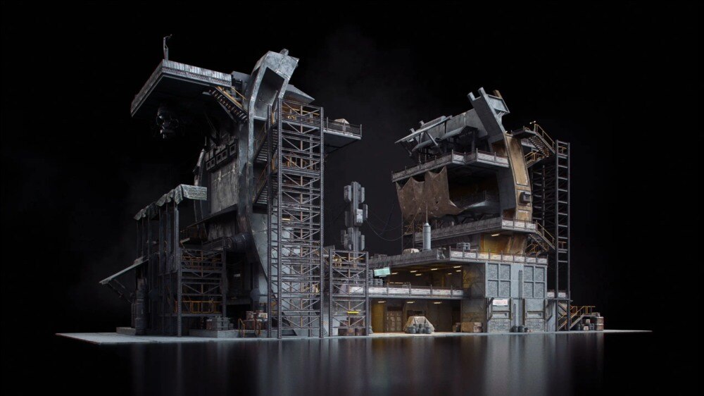 乌托邦地下黑市街道建筑3D模型 KitBash3D – Black Market - GFXHUB