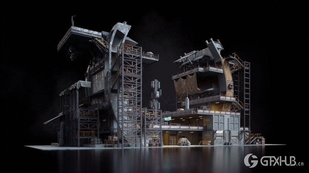 乌托邦地下黑市街道建筑3D模型 KitBash3D - Black Market