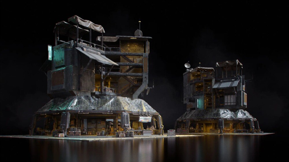 乌托邦地下黑市街道建筑3D模型 KitBash3D – Black Market - GFXHUB