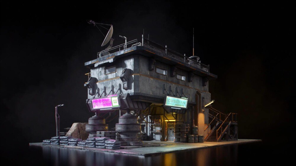 乌托邦地下黑市街道建筑3D模型 KitBash3D – Black Market - GFXHUB