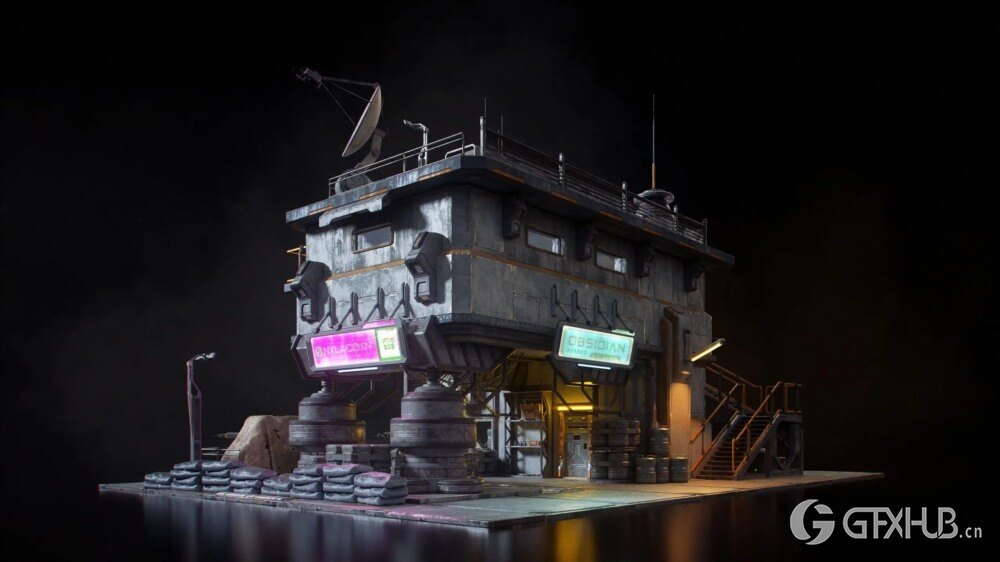 乌托邦地下黑市街道建筑3D模型 KitBash3D - Black Market