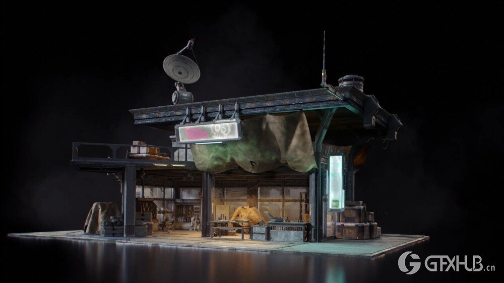 乌托邦地下黑市街道建筑3D模型 KitBash3D - Black Market