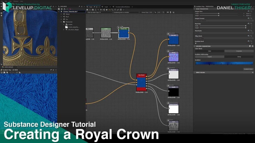 【中文字幕】使用 Substance Designer 创建逼真的皇冠课程 - GFXHUB