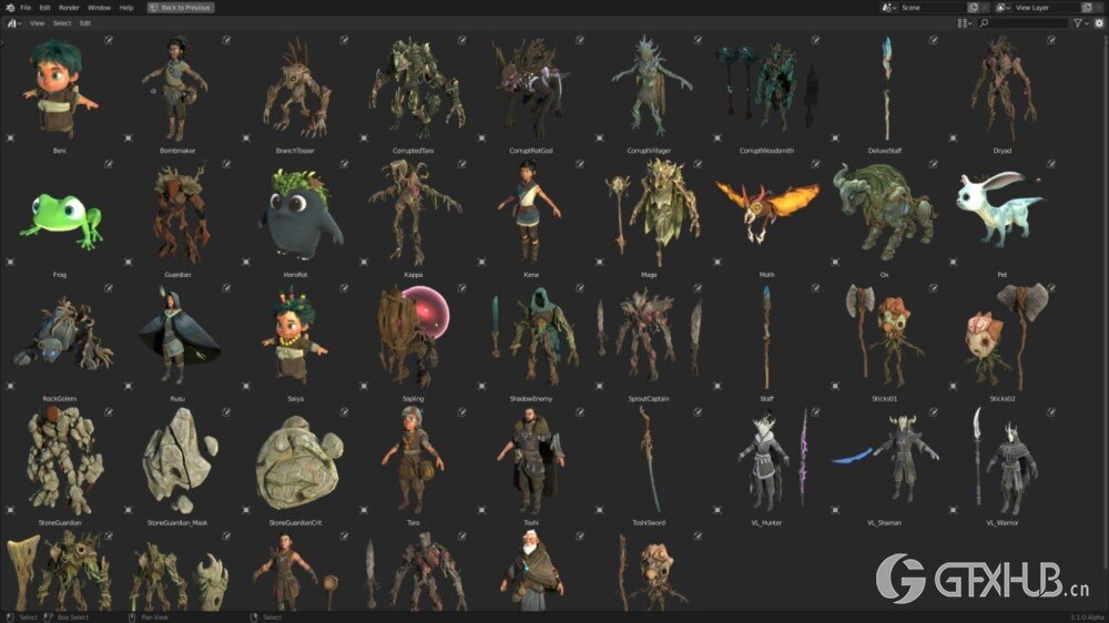 《凯娜:精神之桥》 Blender 3D模型资源库